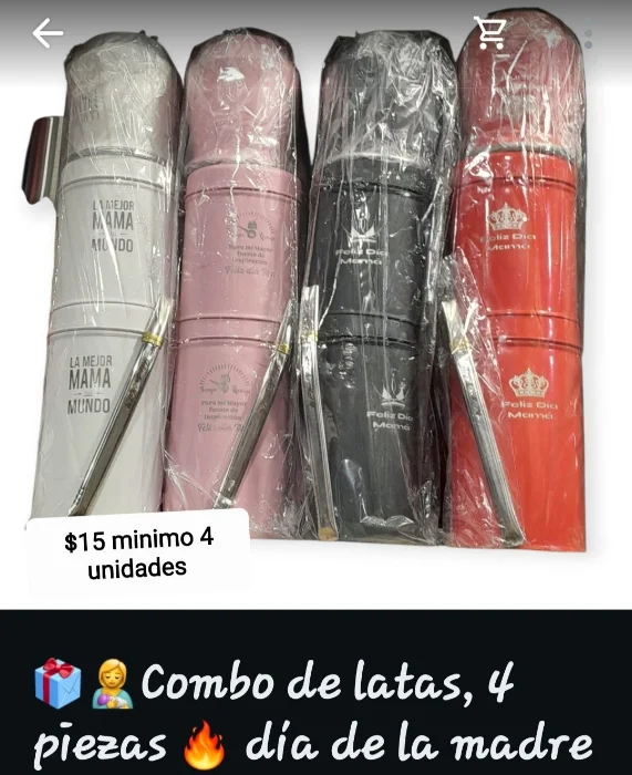 Juego Latas Mate Bombilla Símil Stanley