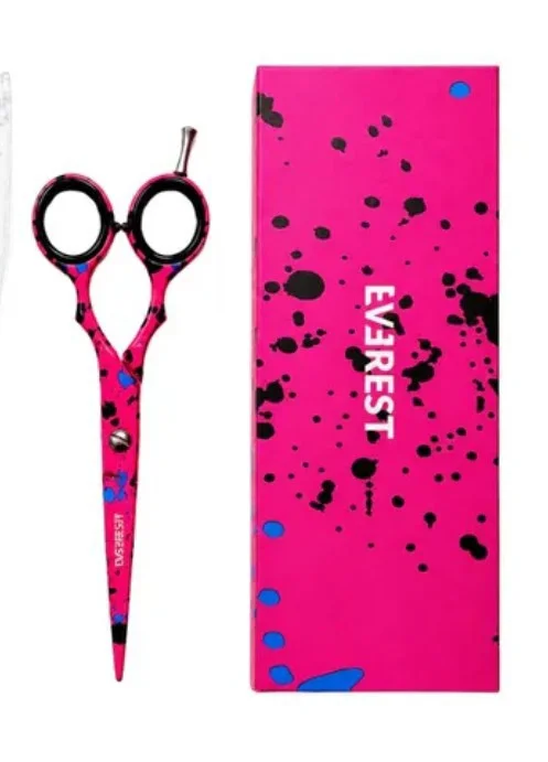 Everest Rosa Fluo Tijera Profesional Microdentada 6"