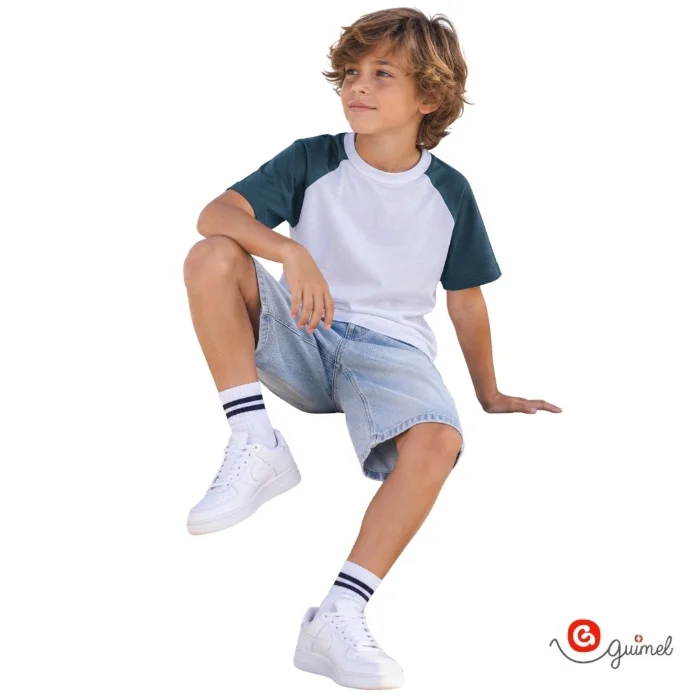 10269 Remera Niño Teen Mc Ranglan Combinada Lisa