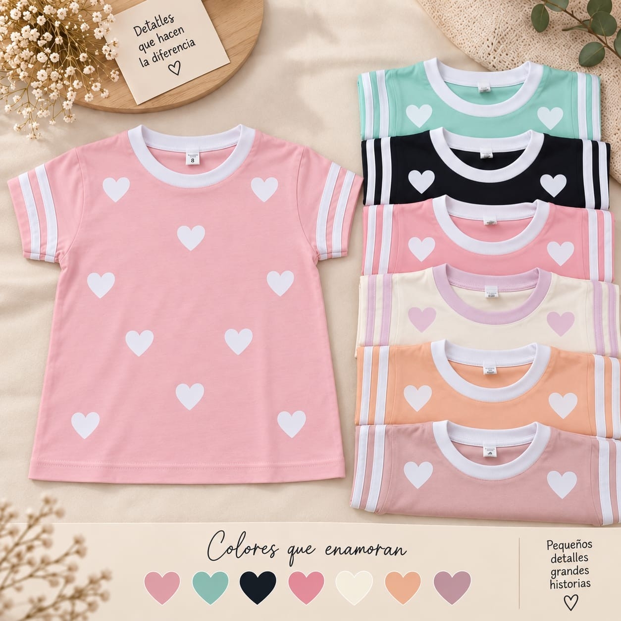 Remera de Nena Moño y Corazón - Imagen 4