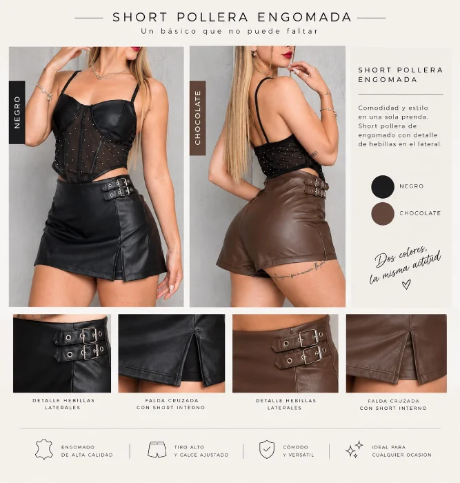 Short Pollera Hebillas