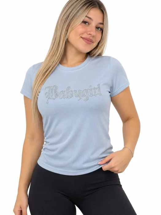 Remera Bsica con Estras Brillozo