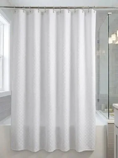 Cortina de Baño Impermeable con Relieve 180x180cm Ganchos