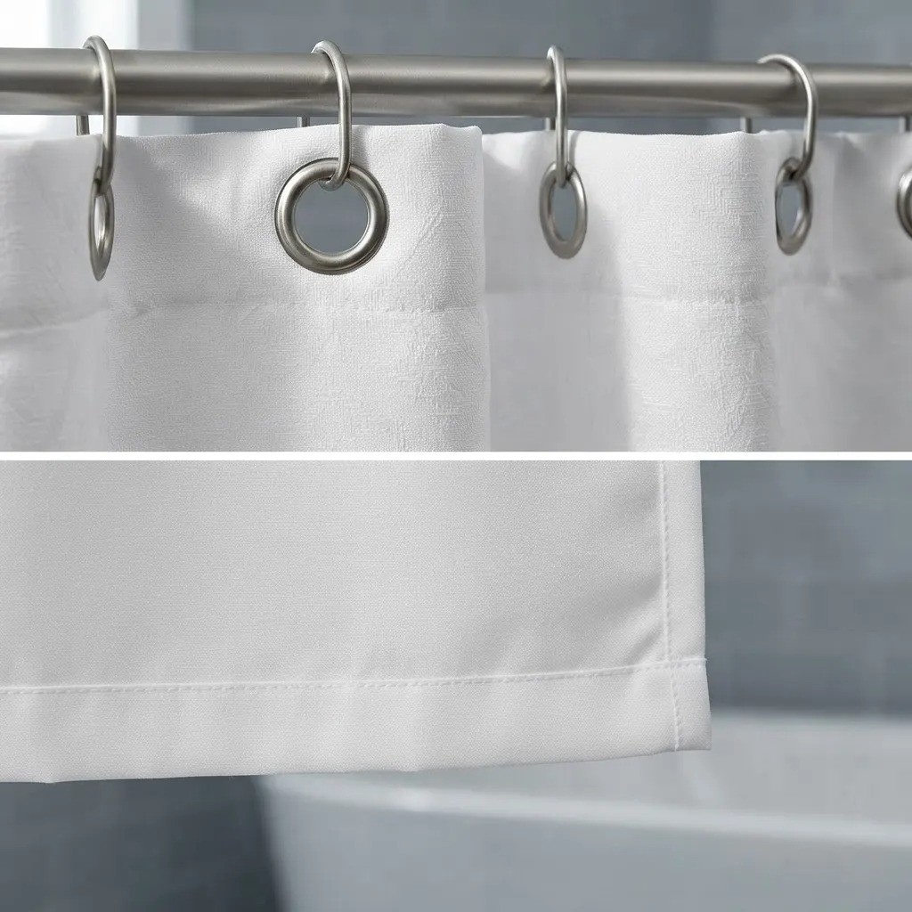Cortina de Baño Impermeable con Relieve 180x180cm Ganchos - Imagen 3