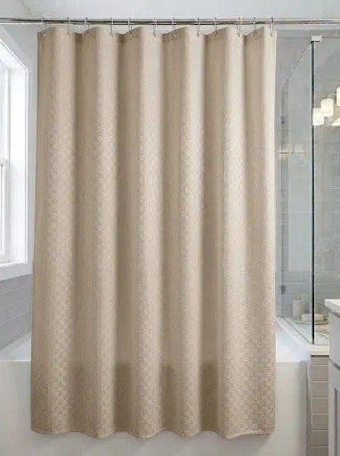 Cortina de Baño Impermeable con Relieve 180x180cm Ganchos - Imagen 6
