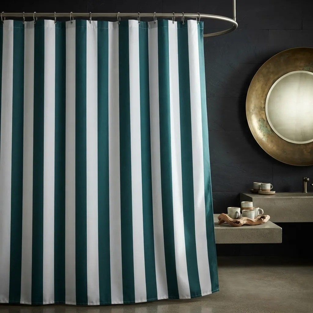 Cortina de Baño Peva Impermeable 180x180cm Ganchos - Imagen 3