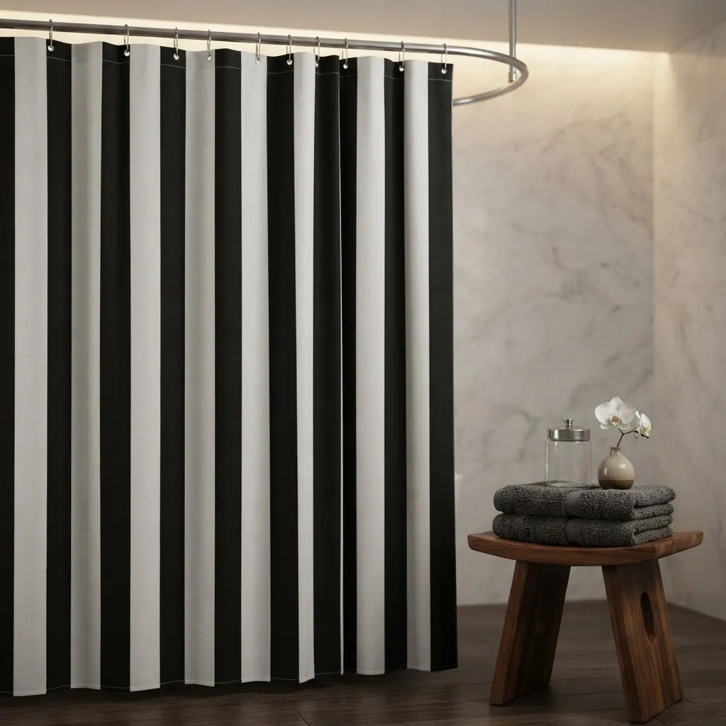 Cortina de Baño Peva Impermeable 180x180cm Ganchos - Imagen 4