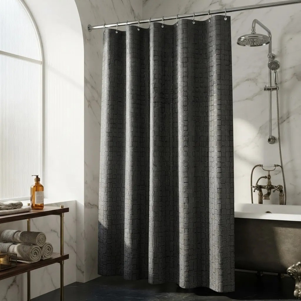 Cortina de Baño Peva Impermeable 180x180cm Ganchos - Imagen 5