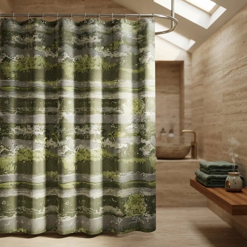 Cortina de Baño Peva Impermeable 180x180cm Ganchos - Imagen 9
