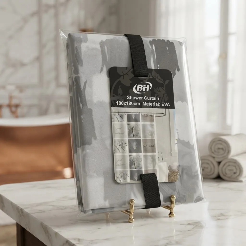 Cortina de Baño Peva Impermeable 180x180cm Ganchos - Imagen 4