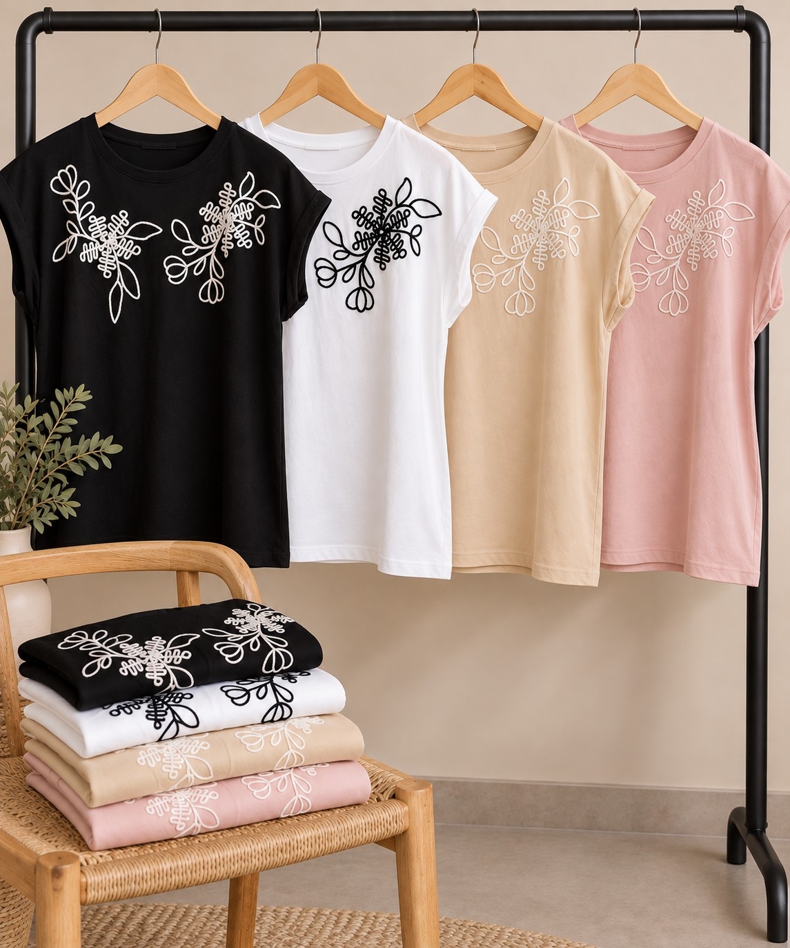 Remera Bordada Importada Mga Japonesa - Imagen 2