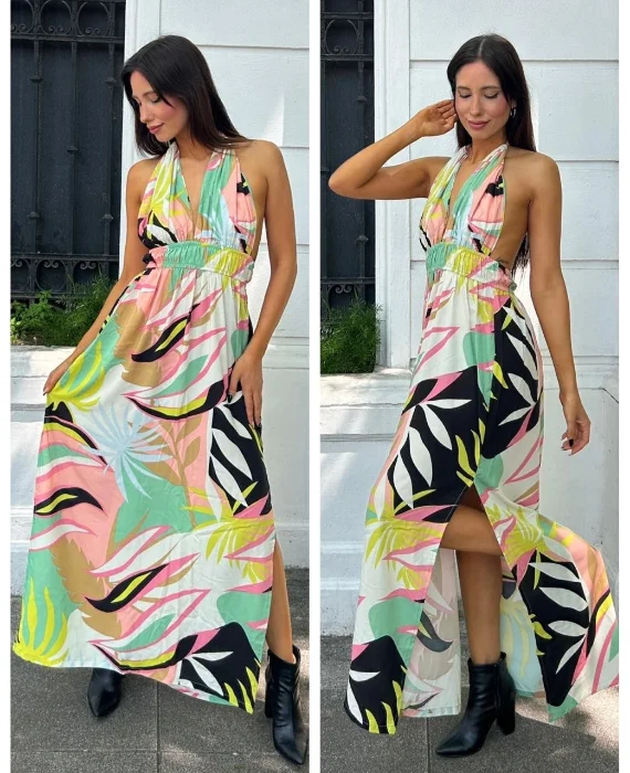 Vestido Escote Floral