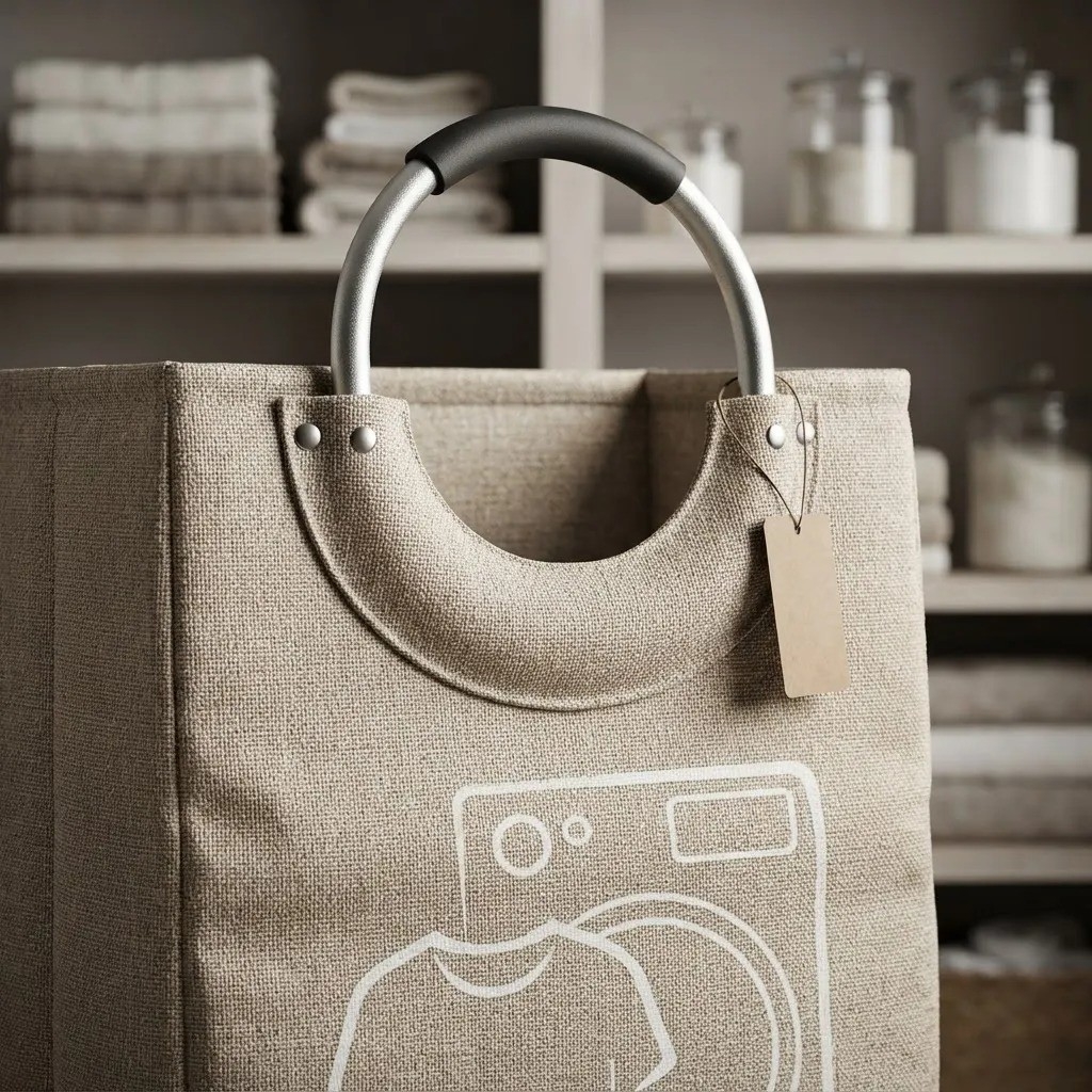 Cesto Canasto Plegable C/ Manija Organizador Lavadero Ropa - Imagen 3