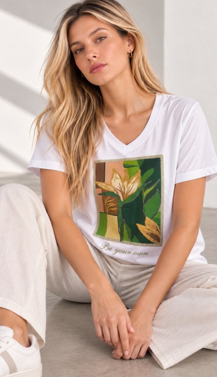 Remera Flor Importada - Imagen 2