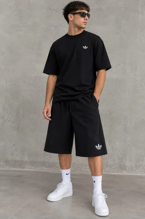 Conjunto Hombre Remera Algodón Peinado Bermuda Lycra Logo Chico