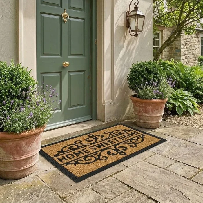 Alfombra de Coco Natural 60x40 | Entrada con Estilo, Antideslizante y Decorativa