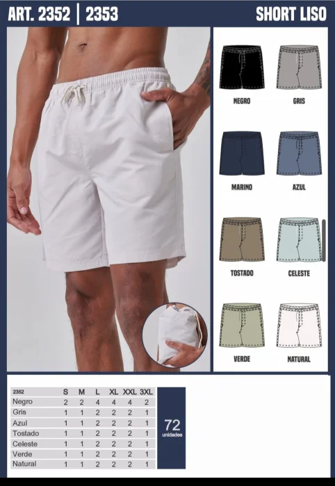 Mallas Lisas Tipo Bermuda