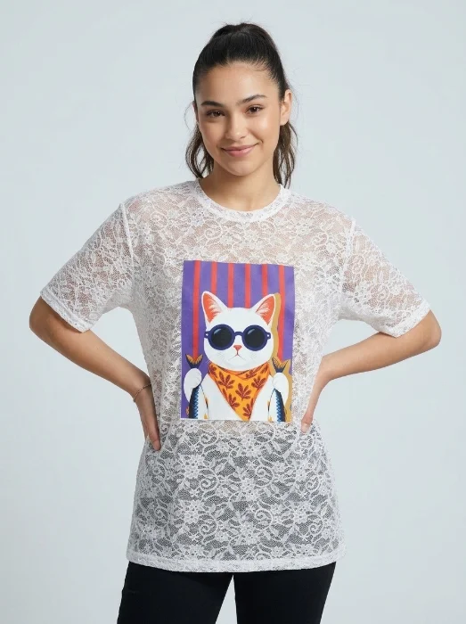 Remeron Encaje Estampado