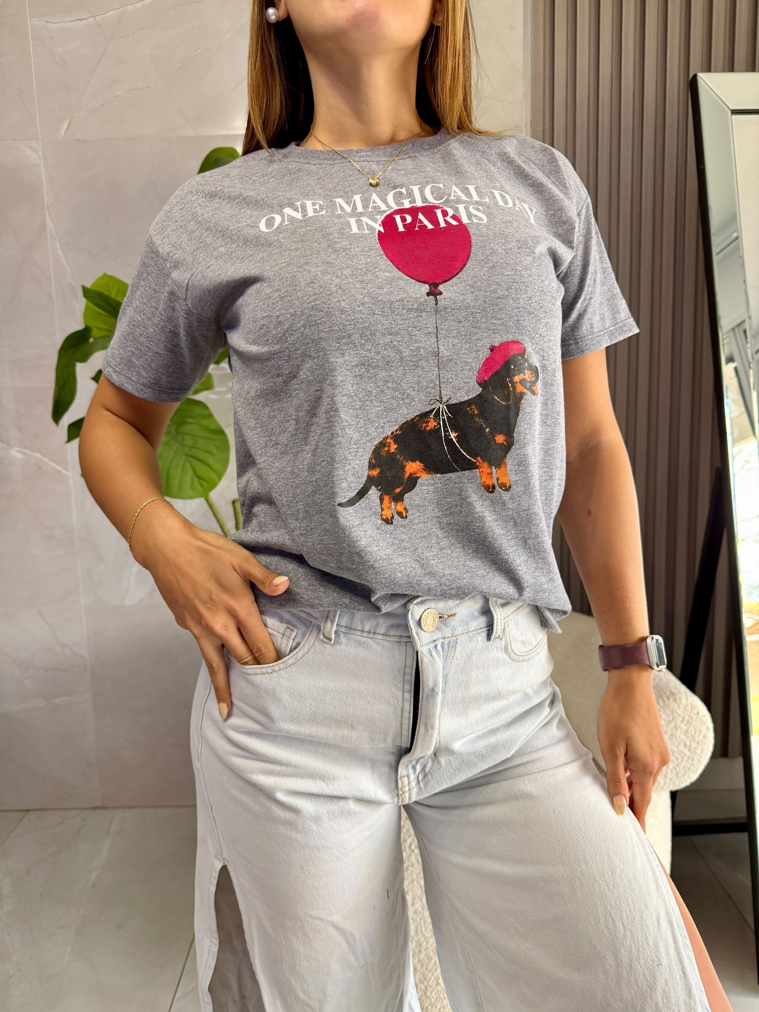 Remera Glitter Perrito Paris - Imagen 2
