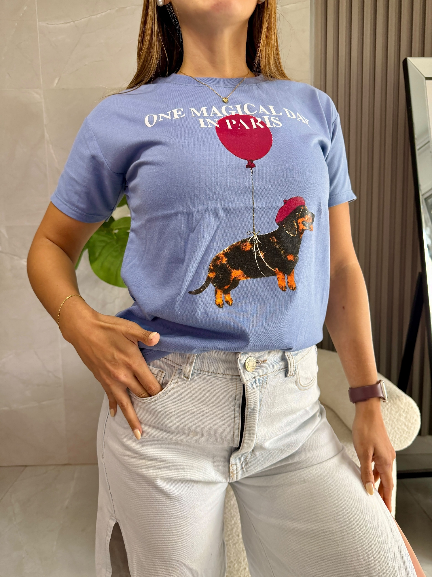 Remera Glitter Perrito Paris - Imagen 4
