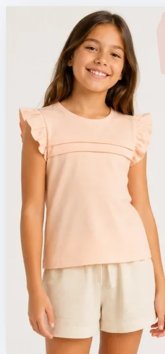 Remera con Alforzas y Voladitos