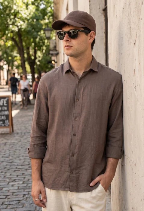 Art-7830 Camisa Cuello Italiano