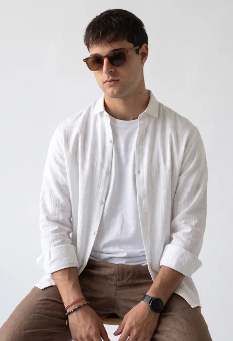 Art-7830 Camisa Cuello Italiano