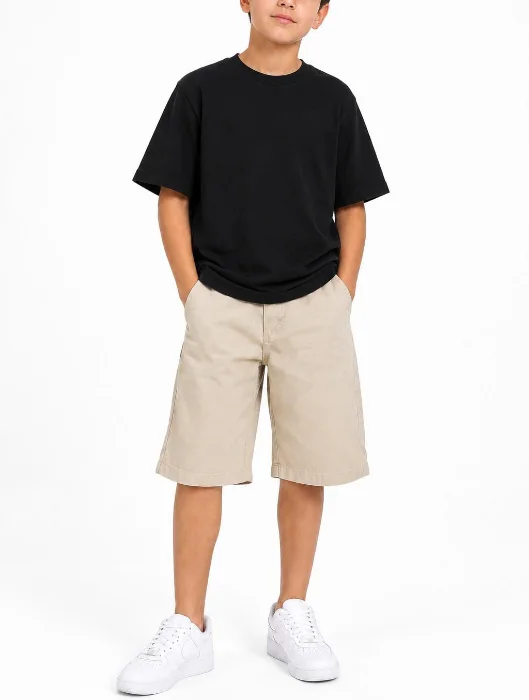 Bermuda Corte Chino Camel Nene