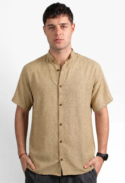 Art 7816 Camisa Cuello Mao Marbella Lisa