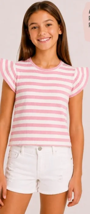 Remera Morley Rayado con Volados