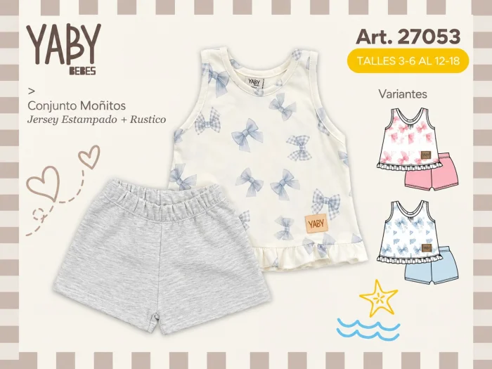 Conjunto (musculosa con Volados + Short Rustico) Yaby
