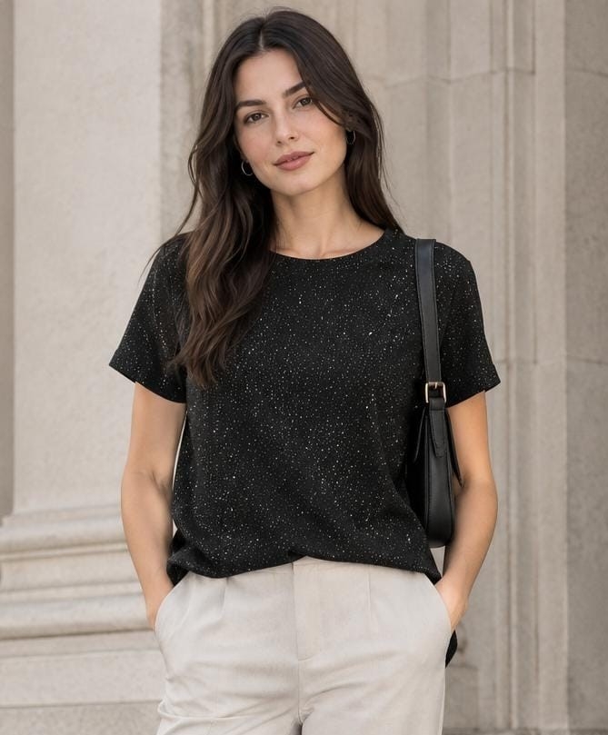 Remera con Tajo Gliters - Imagen 3