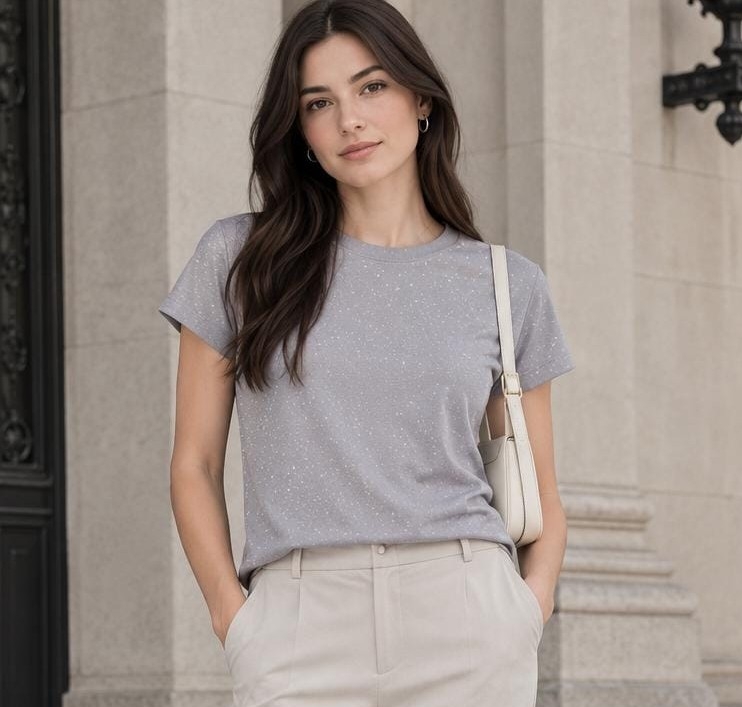 Remera con Tajo Gliters - Imagen 9