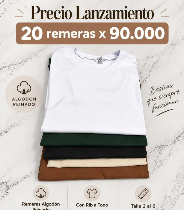Remera Jersey 24/1 Peinado