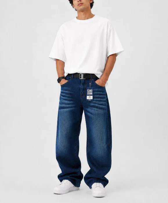 Pantalon Baggys Hombre Azul Bigote
