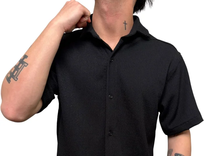 Camisa de Hawaii Over Negro