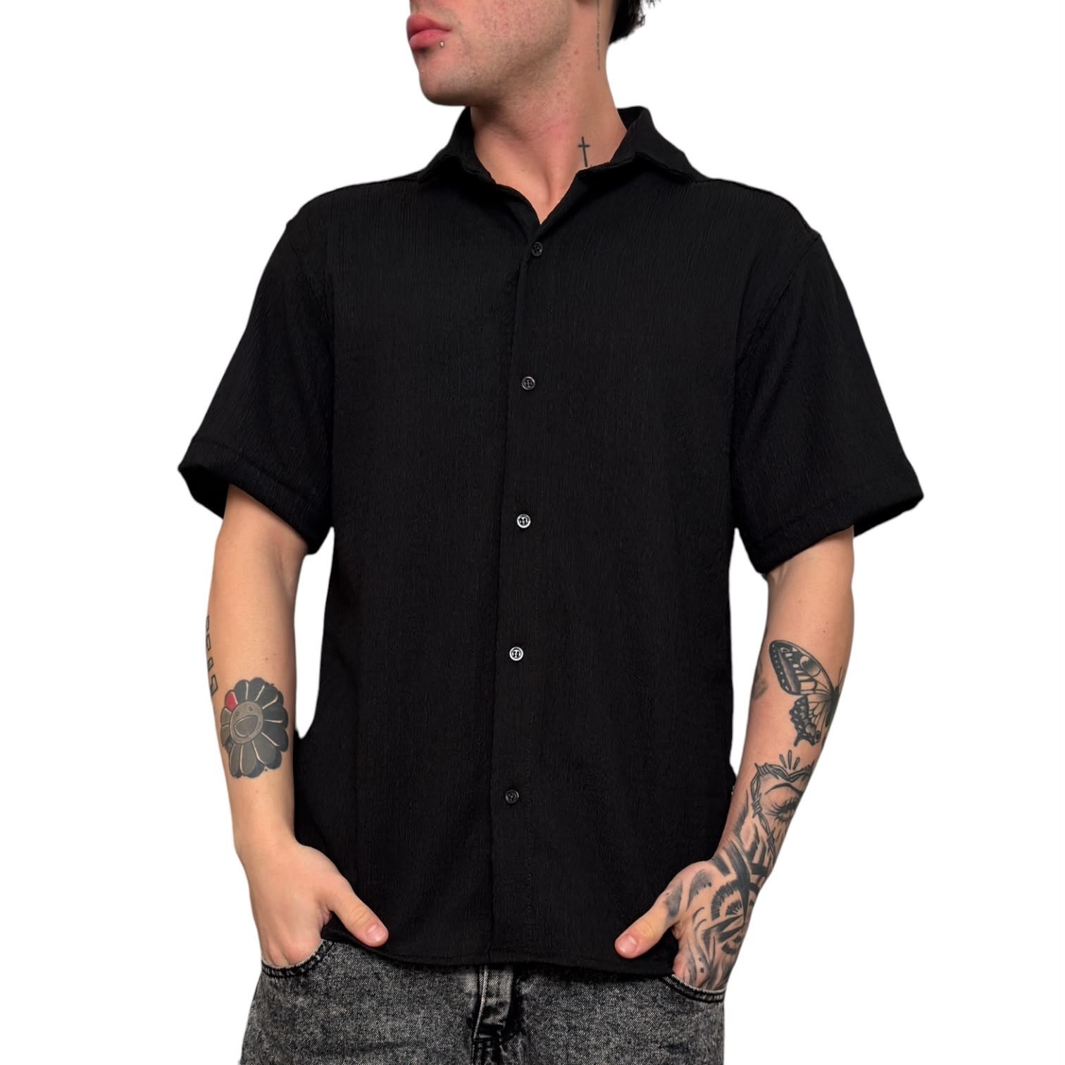 Camisa de Hawaii Over Negro - Imagen 2