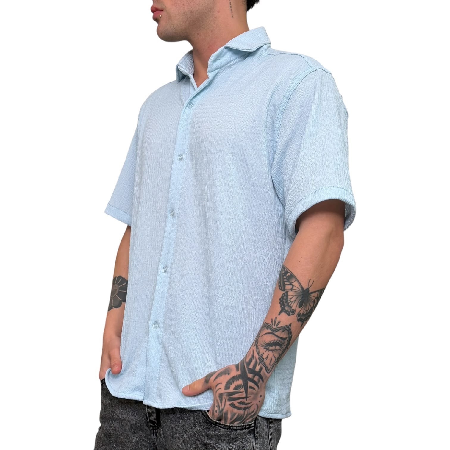 Camisa de Hawaii Over Celeste - Imagen 3