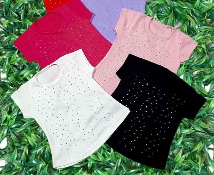Remera Brillos Strass Nena Morley