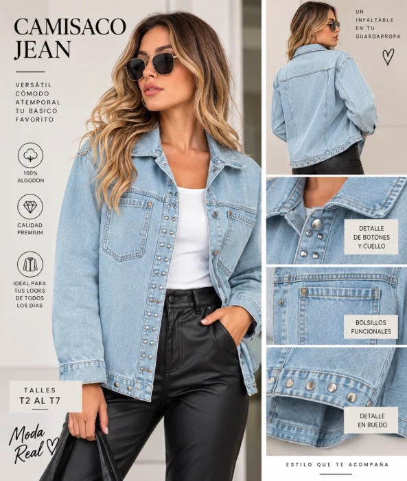 Camisaco Jean con Tachas
