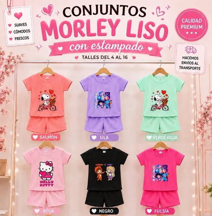 Conjunto Morley Liso con Estampa Nena