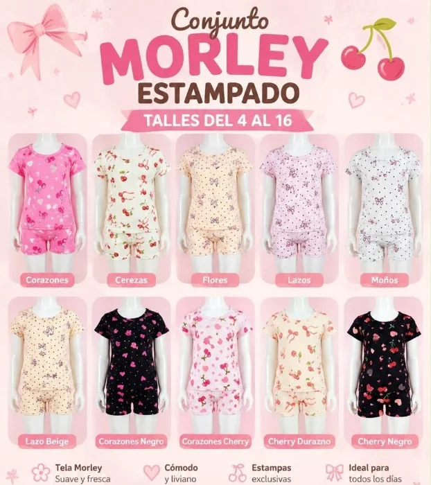 Conjunto Morley Estampado Nena Short Remera