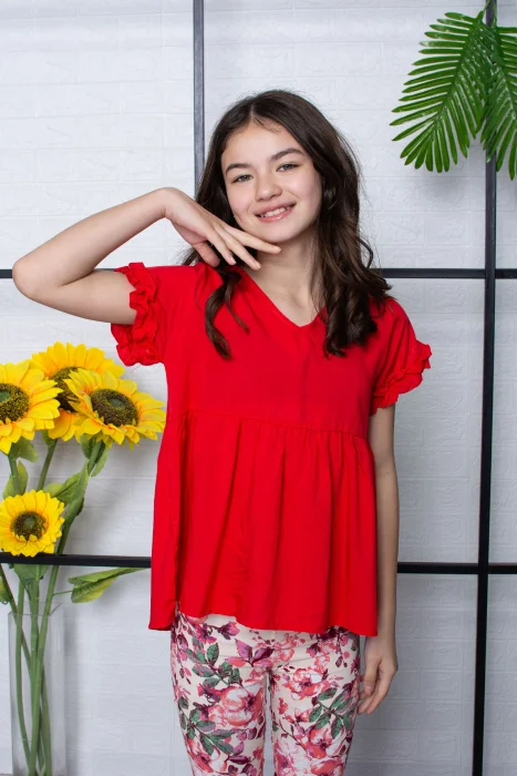 Camisola Filomena C/fruncido en Contorno Manga