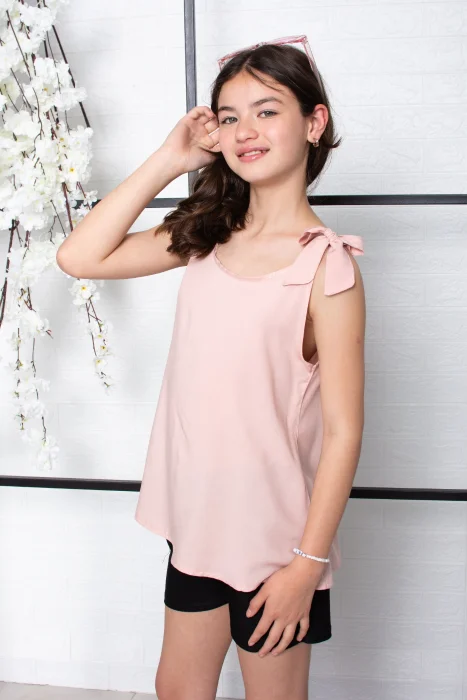 Camisola Helena Corte para Hacer Delicado Moño en los Brazos