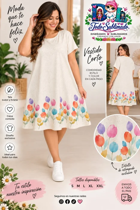 Vestidos Manga Corta