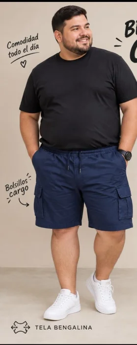 Bermudas Cargo Talle Especial Hombre