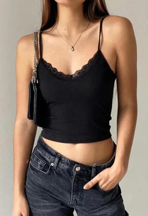 Top Puntilla Tiras Musculosa