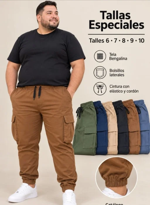 Jogger Cargo Talle Especial Hombre