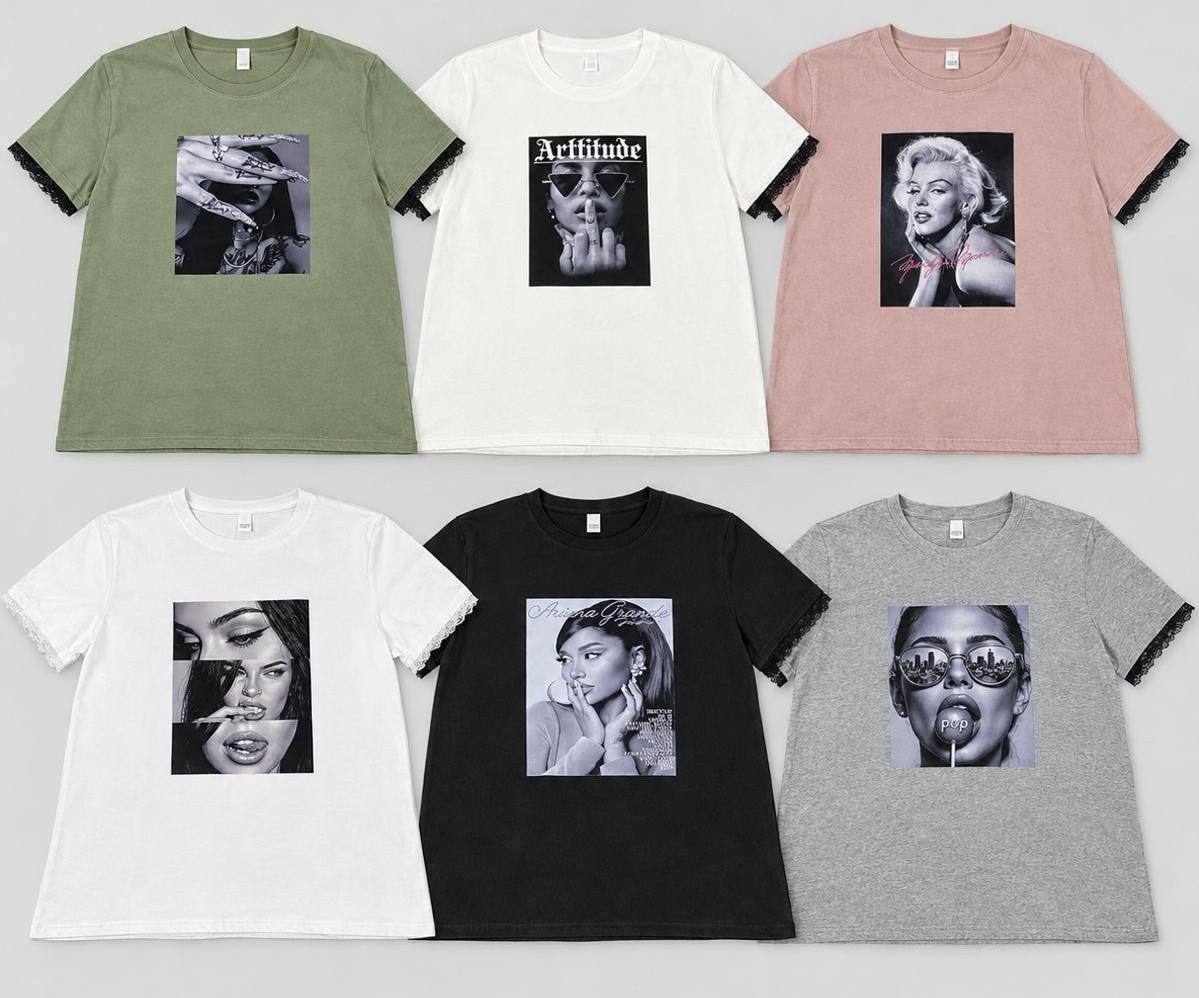 Remeras de Algodón con Puntilla - Imagen 3