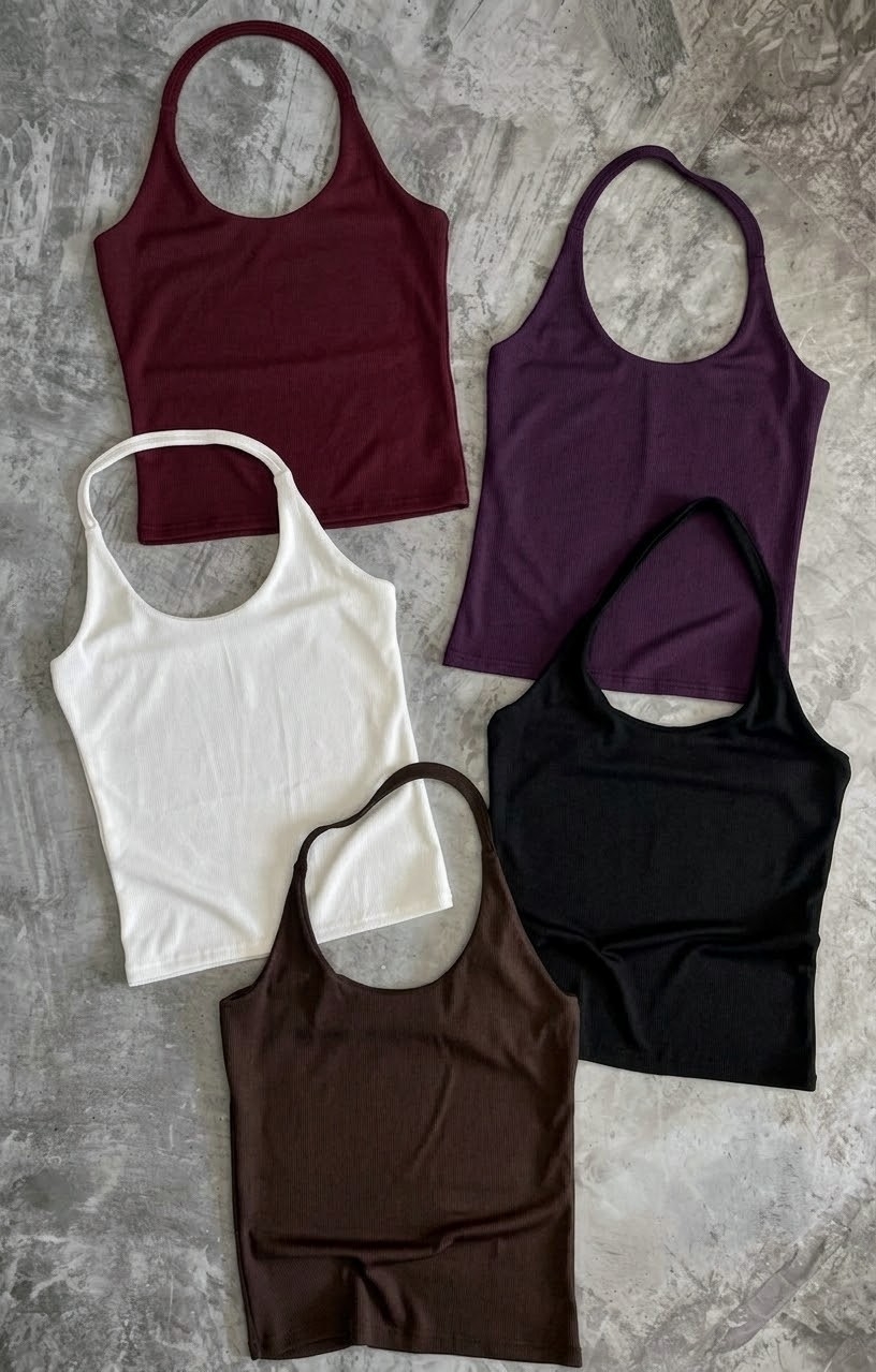Top al Cuello Doble Tela Halter - Imagen 3